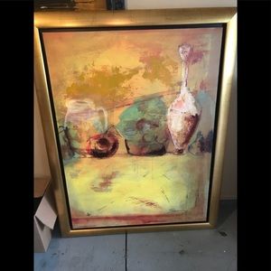 Gold framed canvas painting